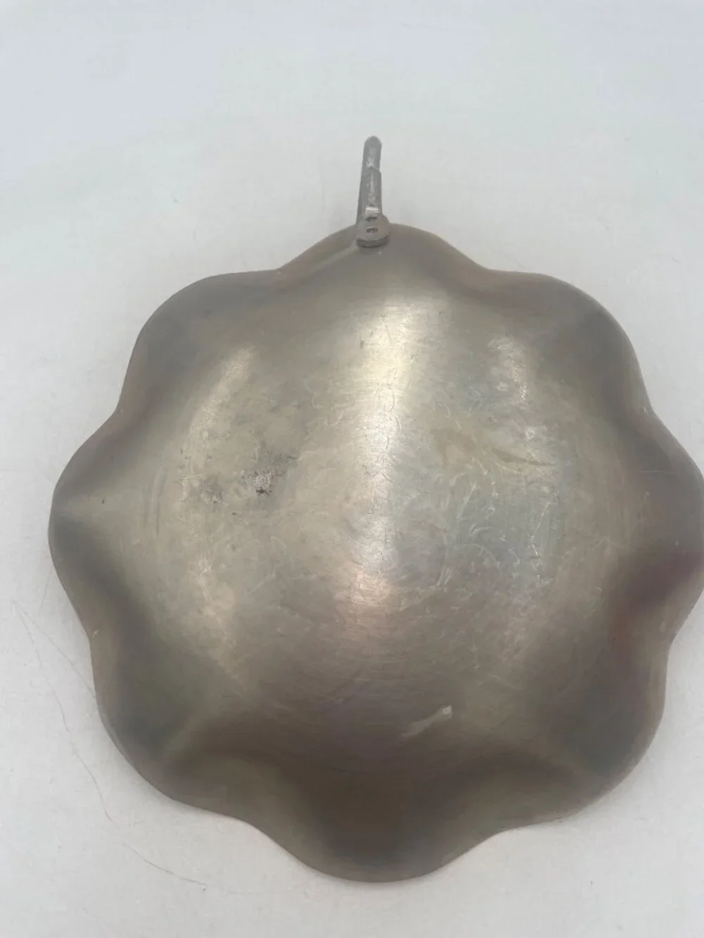 Handcrafted Aluminum Floral Etched Serving Tray With Handle  Decorative